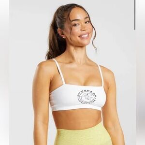 Gymshark White Legacy Bandeau Sports Bra Small